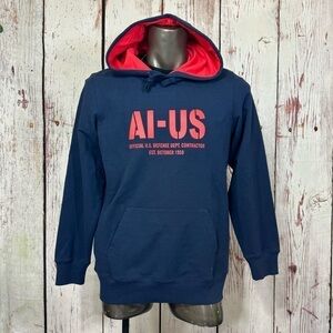 ALPHA INDUSTRIES INC MEN’s Large Blue Hoodie with Kangaroo Pocket NWT